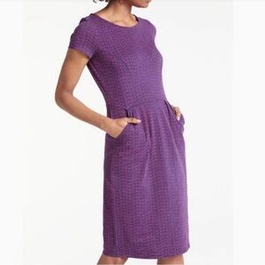 Boden Phoebe Jersey Dress featuring a navy floral or microfloral pattern